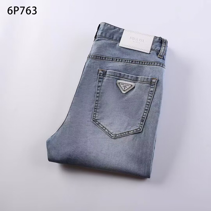 プラダナイロンプラダナイロンメンズカジュアルジーンズa01081ブルー