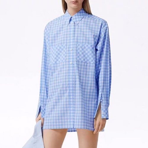 バーバリーバーバリーレディースヴィンテージベーシックコットンシャツr02795ブルー