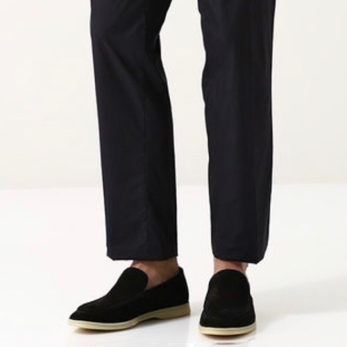 ロロピアーナメンズスエードローファーS0018ブラック