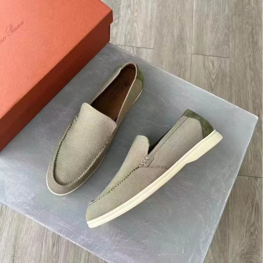 ロロピアーナメンズローファーS0027カーキ