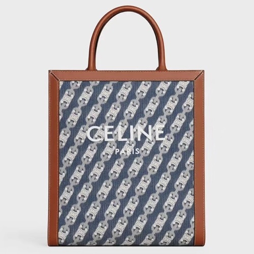 セリーヌヴァーティカルキャンバスキャンバストートバッグショッパーバッグ1542-5,32,ブルー