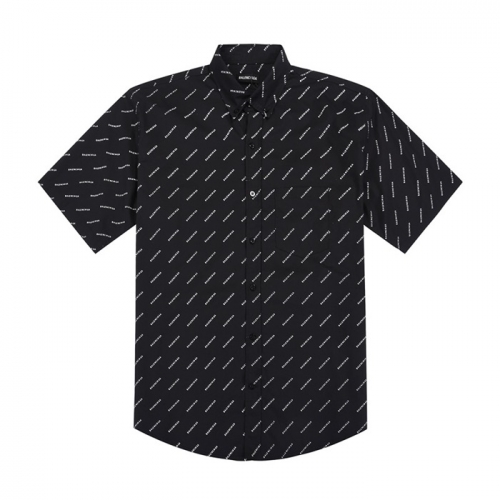 バレンシアガバレンシアガメンズコットン半袖シャツl0682ブラック