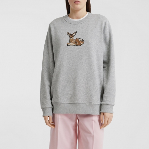 バーバリーバーバリーユニセックスカジュアルコットンスウェットシャツr02841グレー