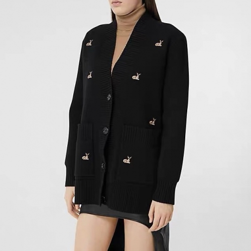 バーバリーバーバリーレディースヴィンテージネックカーディガンr02842ブラック