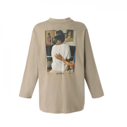 フィアオブゴッドフィアオブゴッドメンズミニマル長袖Tシャツa0190キャメル