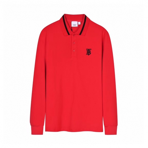 バーバリーバーバリーメンズカジュアルコットンポロスウェットシャツr02846.レッド