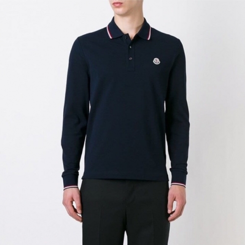 モンクレールモンクレールメンズカジュアルコットンポロ長袖Tシャツc01809.ネイビー
