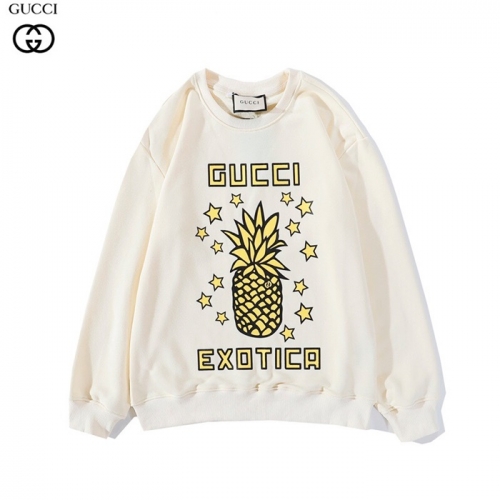 グッチ-グッチユニセックスコットンクルーネック長袖Tシャツc02978.アイボリー