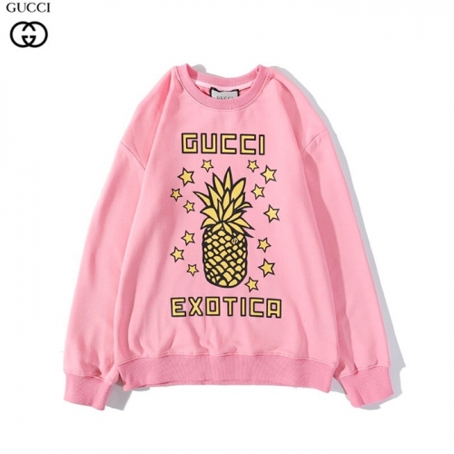 グッチ-グッチユニセックスコットンクルーネック長袖Tシャツc02979.ピンク