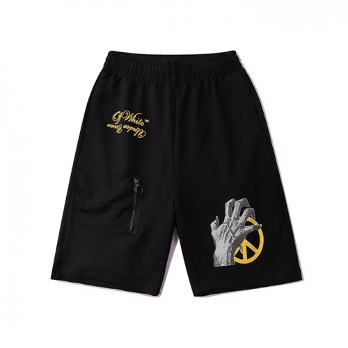 オフホワイトオフホワイトメンズカジュアルトレーニングショートパンツf0505.ブラック
