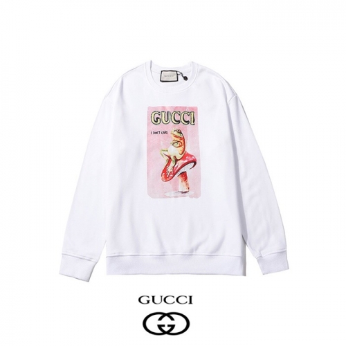 グッチ-グッチユニセックスコットンクルーネック長袖Tシャツc02983.ホワイト