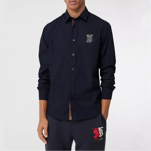 バーバリーバーバリーメンズヴィンテージベーシックコットンシャツr02862.ネイビー