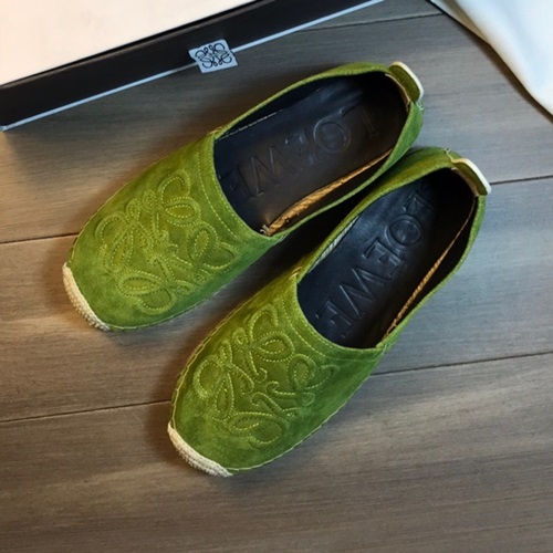 ロエベメンズスエードローファー,S0021グリーン