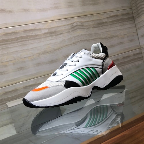 ディースクエアードメンズレザーランニングシューズS0008,.ホワイト