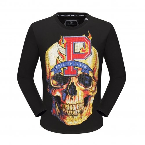 --フィリッププレインメンズスカルコットンスウェットシャツi0127ブラック