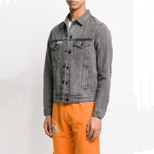 オフホワイトオフホワイトメンズカジュアルデニムジャケットf0530ダークグレー