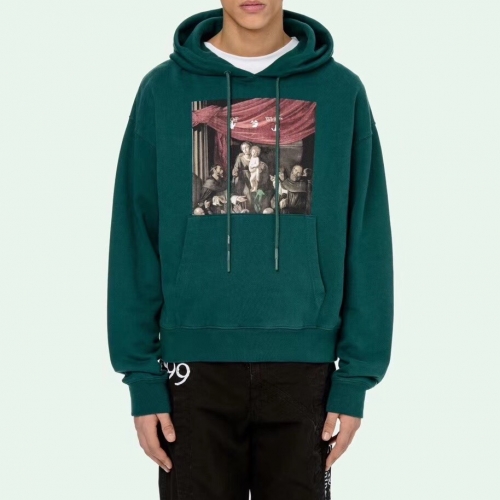 オフホワイト-オフホワイトメンズコットンジップアップフーディf0533グリーン