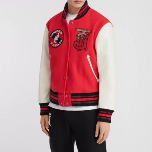 バーバリーバーバリーメンズクラシックカジュアルレザージャケットr02891レッド