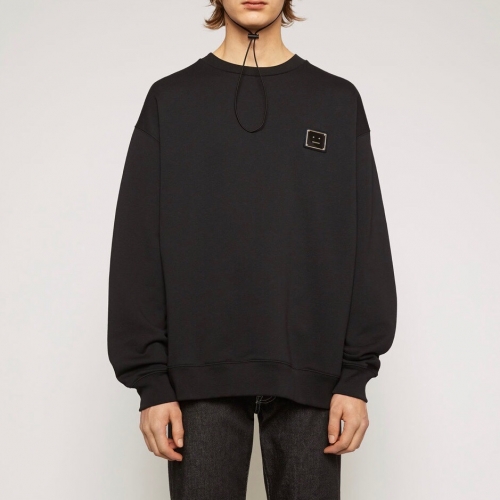 --アクネストゥディオズユニセックスオーバーサイズコットンスウェットシャツn0087ブラック