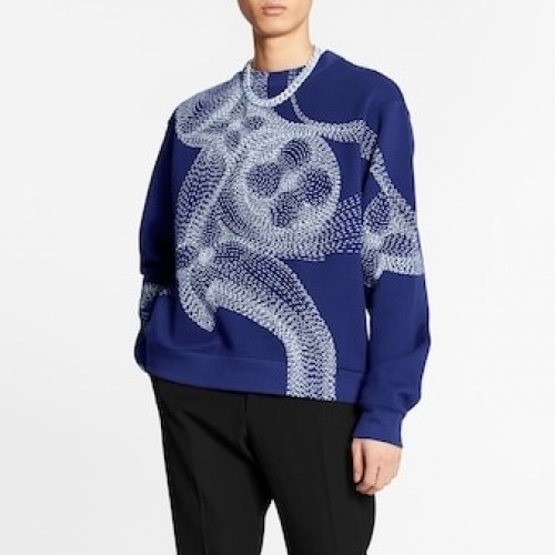 ルイヴィトンルイヴィトンメンズカジュアルコットン長袖Tシャツu02177ブルー