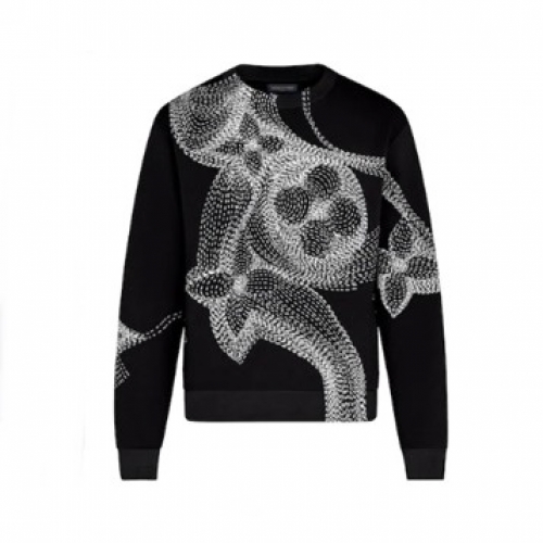 ルイヴィトンルイヴィトンメンズカジュアルコットン長袖Tシャツu02178ブラック