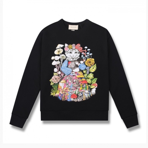 グッチ-グッチユニセックスコットンクルーネック長袖Tシャツc03018ブラック