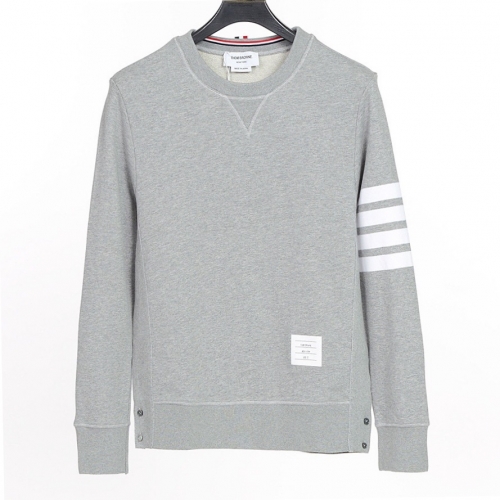 トムブラウン-トムブラウンユニセックスクルーネック長袖Tシャツm0973グレー