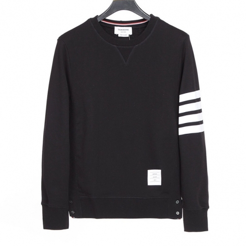 トムブラウン-トムブラウンメンズストラップクルーネック長袖Tシャツm0975ブラック