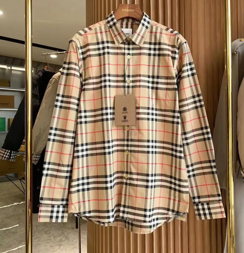 バーバリーバーバリーメンズヴィンテージベーシックシャツr02909.キャメル