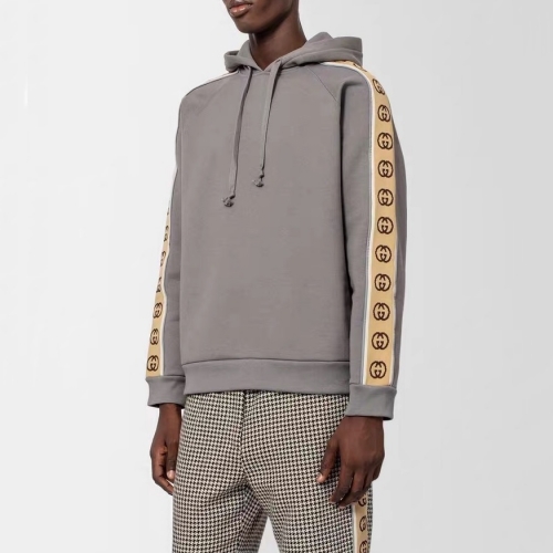 グッチグッチメンズビッグカジュアルコットン起毛フーディc03030グレー