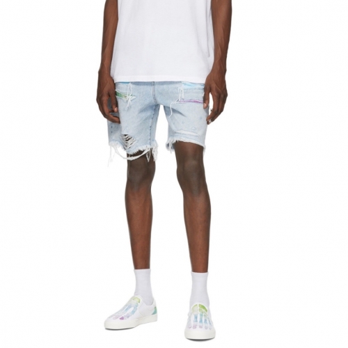 アミリアミリメンズカジュアルデニムショートパンツ0123ブルー