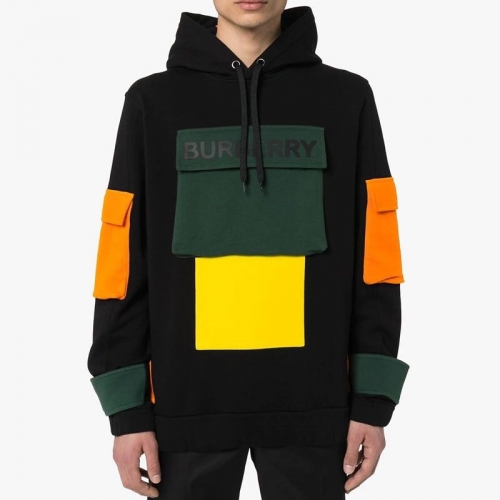 バーバリーバーバリーメンズカジュアルコットンフーディr02912.ブラック