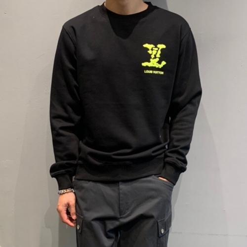 ルイヴィトンルイヴィトンメンズカジュアルコットン長袖Tシャツu02197.ブラック