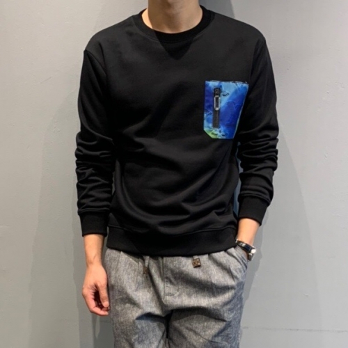 ルイヴィトンルイヴィトンメンズカジュアルコットン長袖Tシャツu02199.ブラック