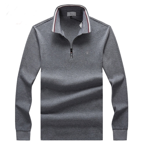 ディオールディオールメンズカジュアルコットンポロ長袖Tシャツo0829グレー