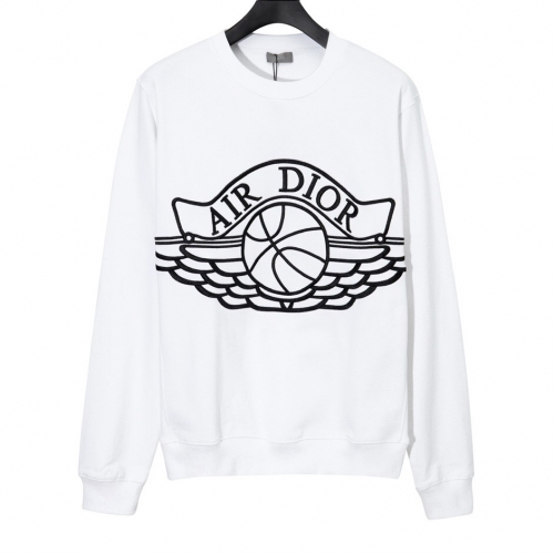 ディオールディオールメンズカジュアルコットン長袖Tシャツo0833ホワイト