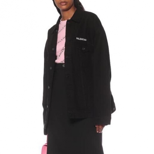 バレンシアガバレンシアガユニセックスカジュアルオーバーサイズデニムジャケットl0769ブラック