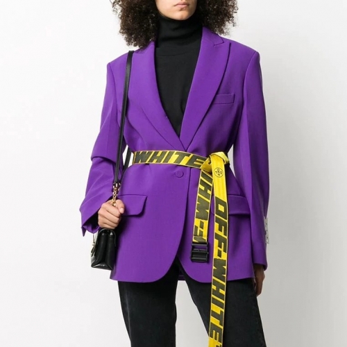オフホワイトオフホワイトレディースカジュアルスーツジャケットf0561パープル