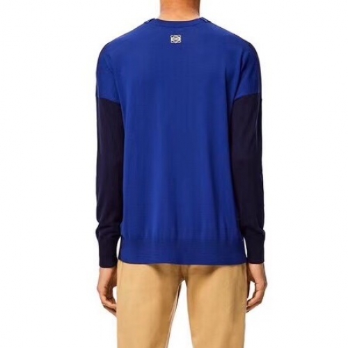 ロエベ-ロエベメンズクルーネックウールセーターe0294.ネイビー