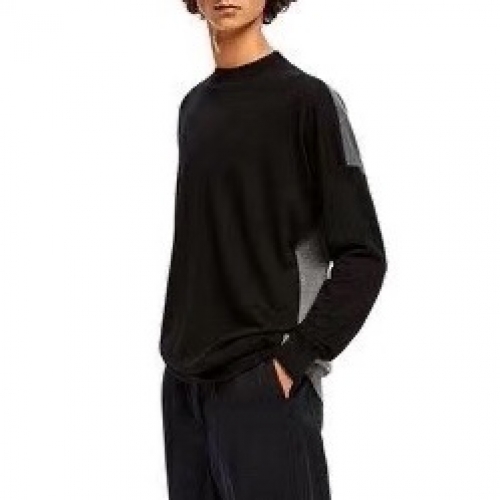 ロエベ-ロエベメンズクルーネックウールセーターe0296.ブラック