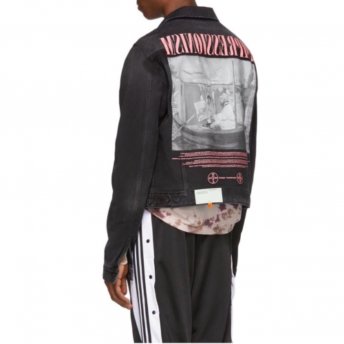 オフホワイトオフホワイトメンズカジュアルデニムジャケットf0562.ブラック