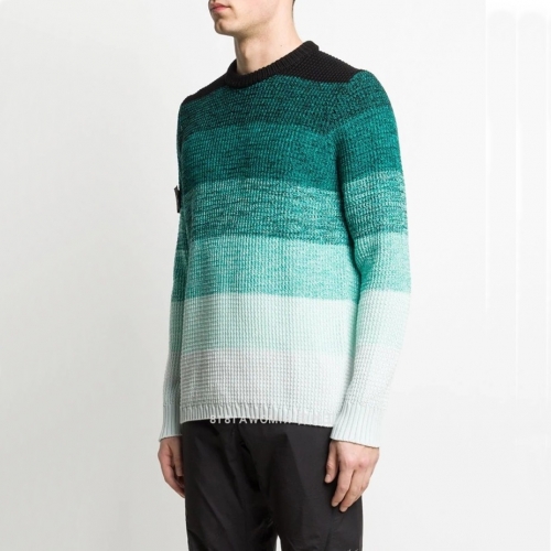 ストーンアイランドメンズブルークルーネックニットo0276