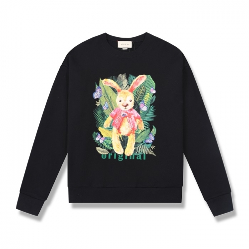 グッチ-グッチユニセックスコットンクルーネック長袖Tシャツc03057ブラック