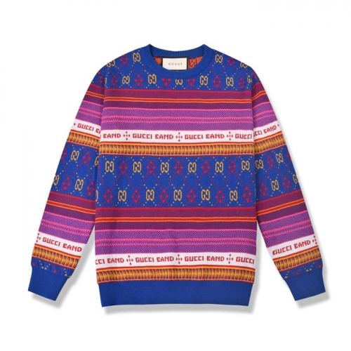 -グッチメンズカジュアルタートルネックウールセーターc03069ブルー