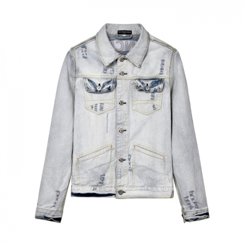 バレンシアガバレンシアガユニセックスカジュアルオーバーサイズデニムジャケットl0782グレー
