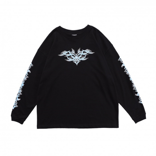 ヴェトモンヴェトモンユニセックスプリント長袖Tシャツt0097ブラック