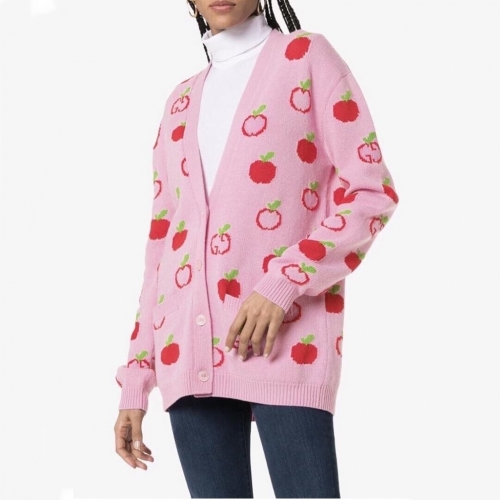 グッチレディーストレンディネックニットカーディガンc03077ピンク