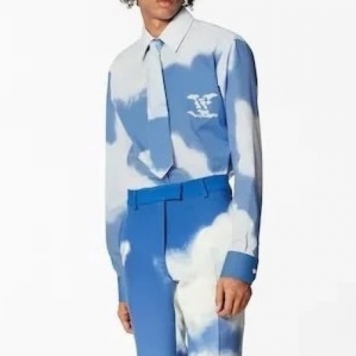 ルイヴィトンルイヴィトンメンズトレンディシャツu02283ブルー