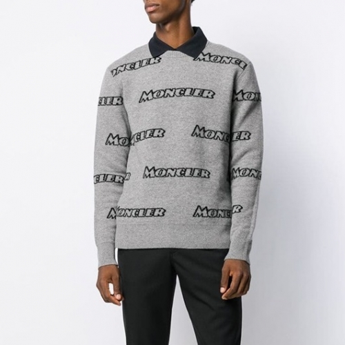 -モンクレールメンズレトロクルーネックセーターc01855グレー