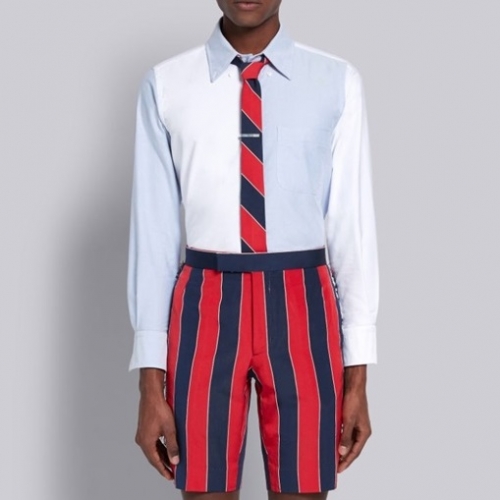 トムブラウントムブラウンメンズストラップコットンシャツm01003.ブルー